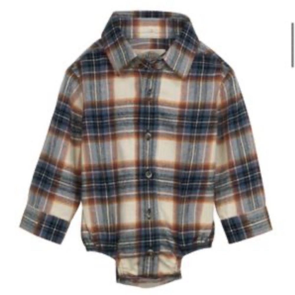 Outdoor kids flannel onesie